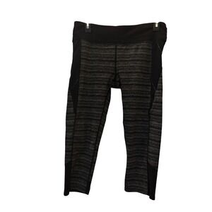 Athleta Workout Pants Women's Sz L Black Gray‎ Cropped Athletic